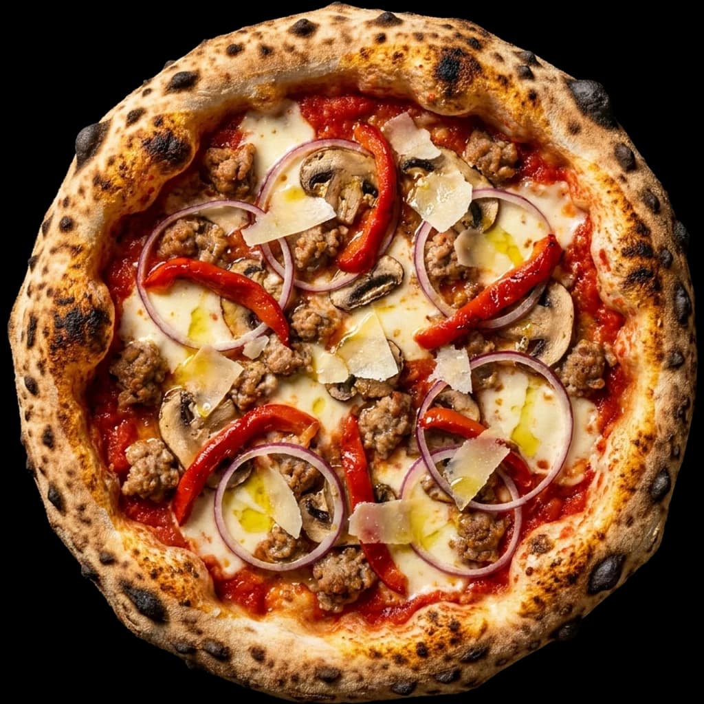 Pizza maría vista desde arriba